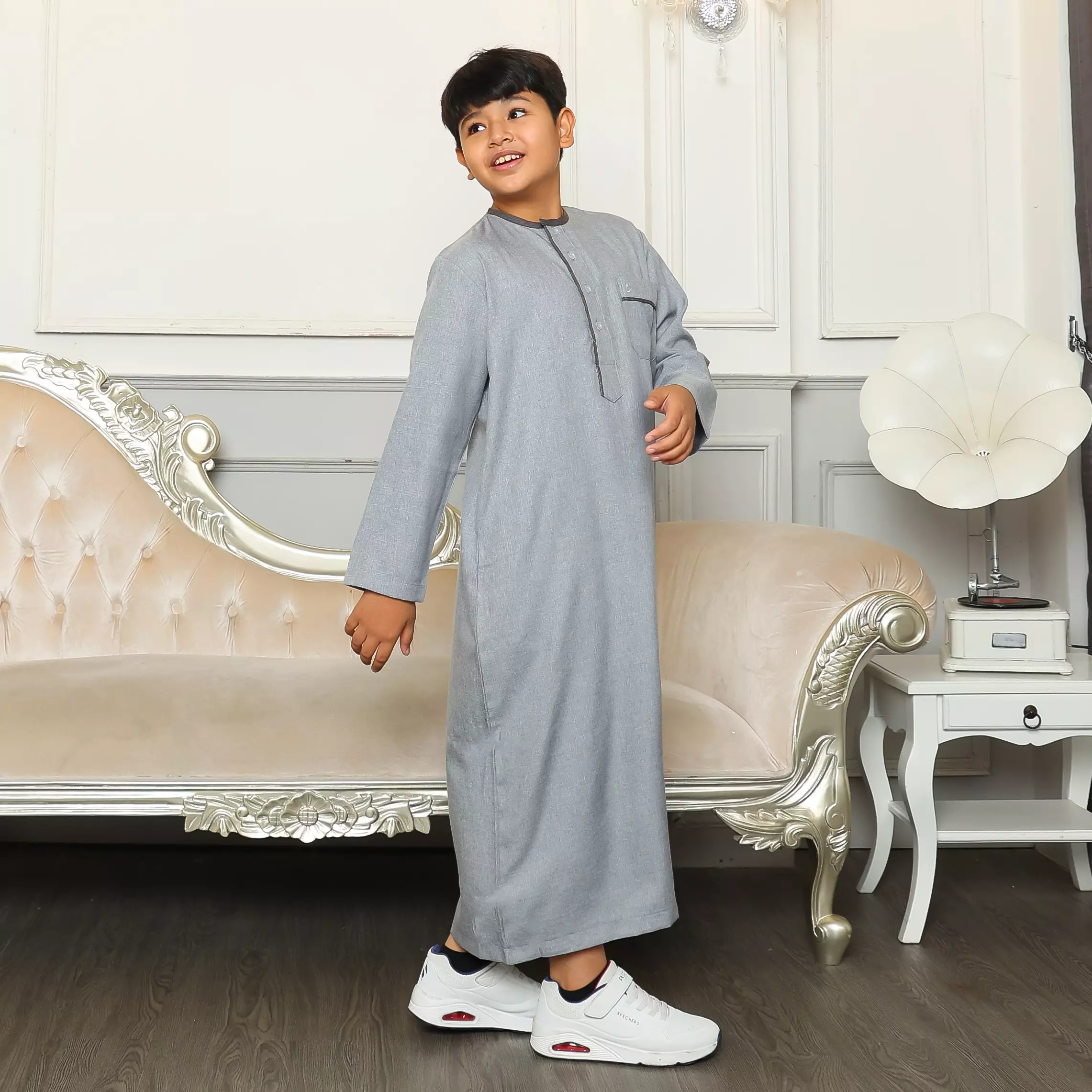 Gamis Jubah Anak Laki Laki GPA Yazid Grey