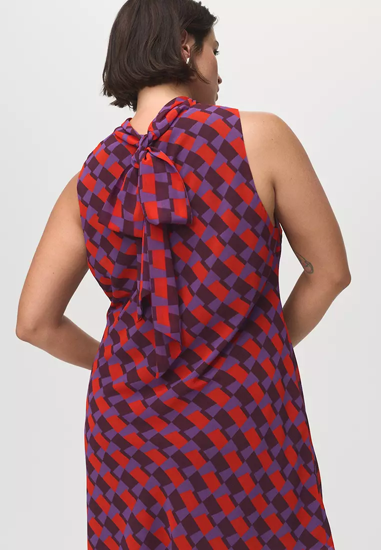 Printed Dress With Bow Detail