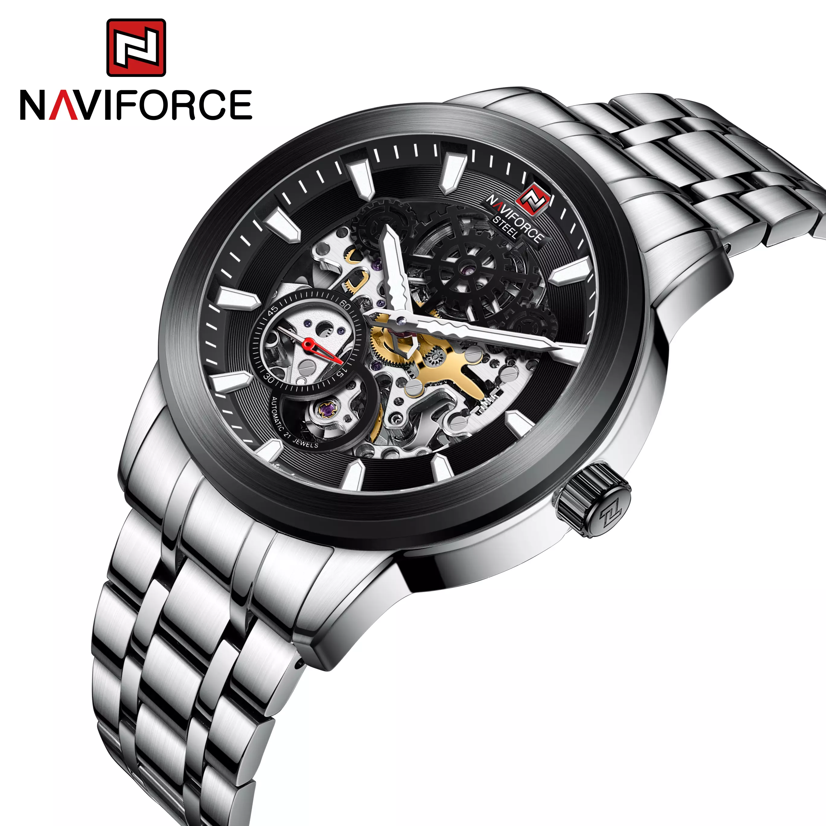 Jual Naviforce NAVIFORCE Jam Tangan Analog Pria NFS-1002MA SS4