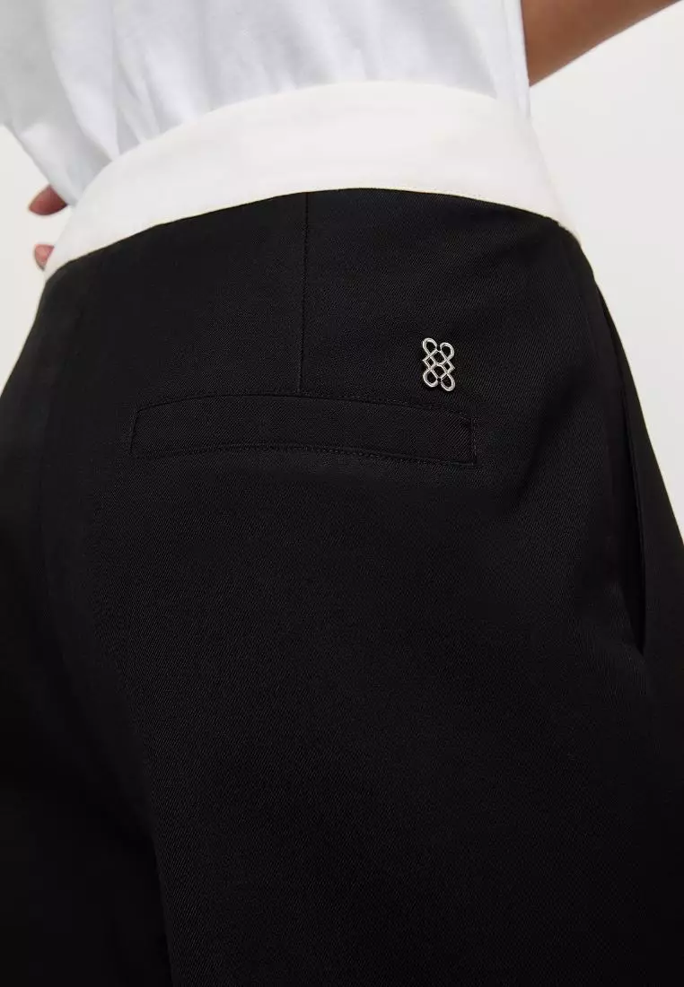 Wide-Leg Drawstring Trousers