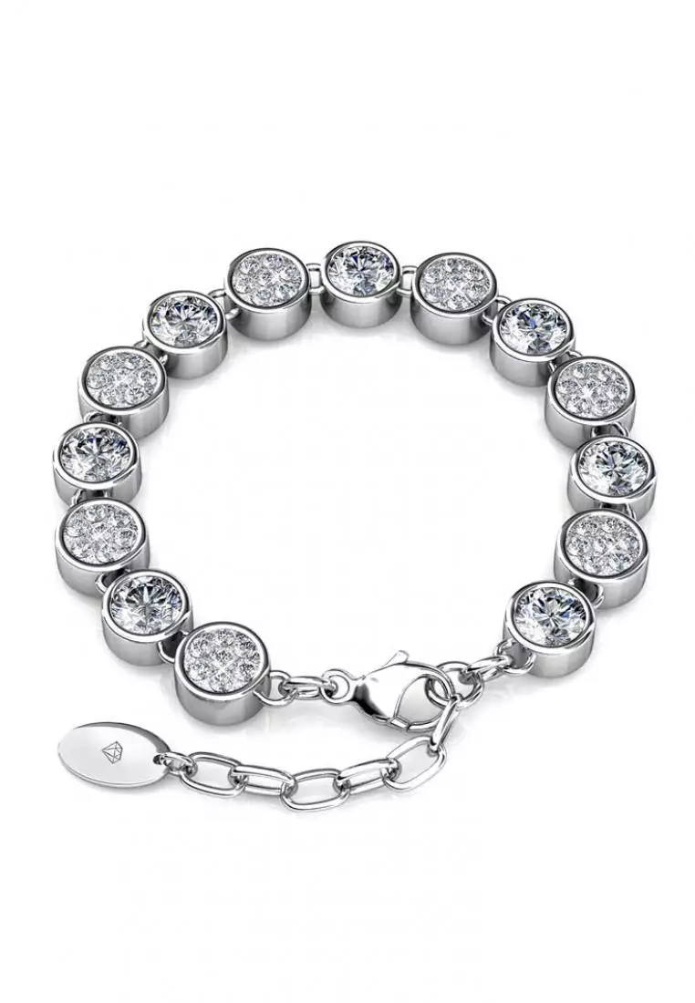 Myriad Birth Stone Bracelet April Diamond  - Gelang Crystal Swarovski by Her Jewellery