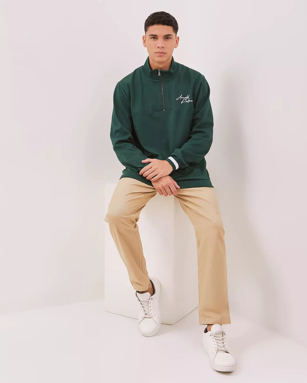 MEN'S GREEN CASUAL SWEATER
