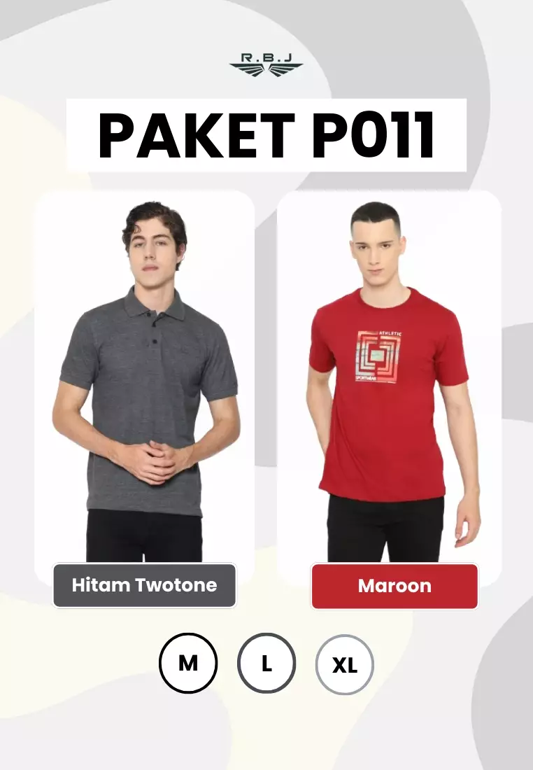 Buy 1 Get 1 Polo Shirt + T-Shirt Pria