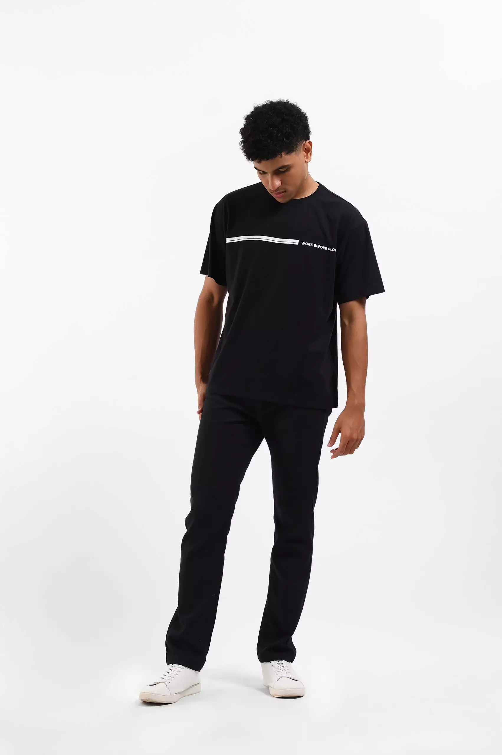 MANZONE Kaos Pria Lengan Pendek MZY-GENGGAR - BLACK