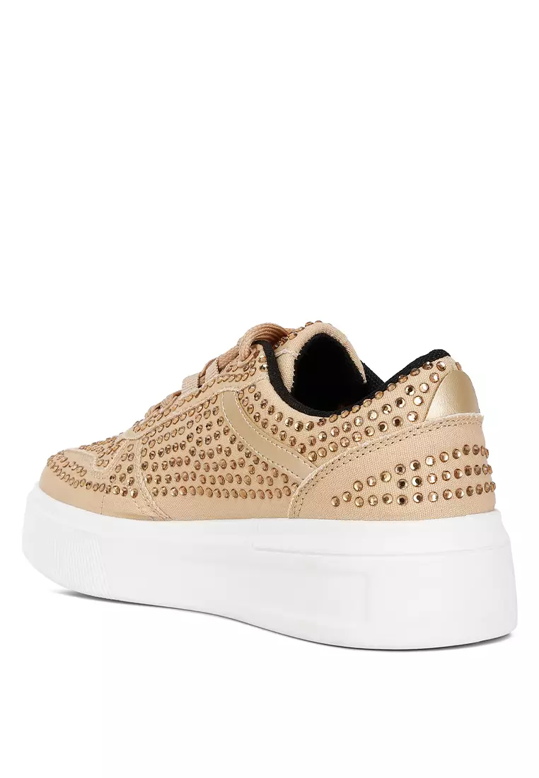 👟 Rhinestones-Embellished Breathable Mesh Sneakers – Sparkle Design, Airy Comfort & Grippy Soles ✨