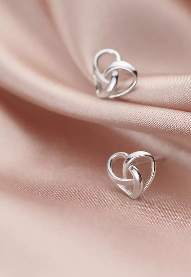 925 Silver Hollow Out Heart Earrings JW AR-G4427