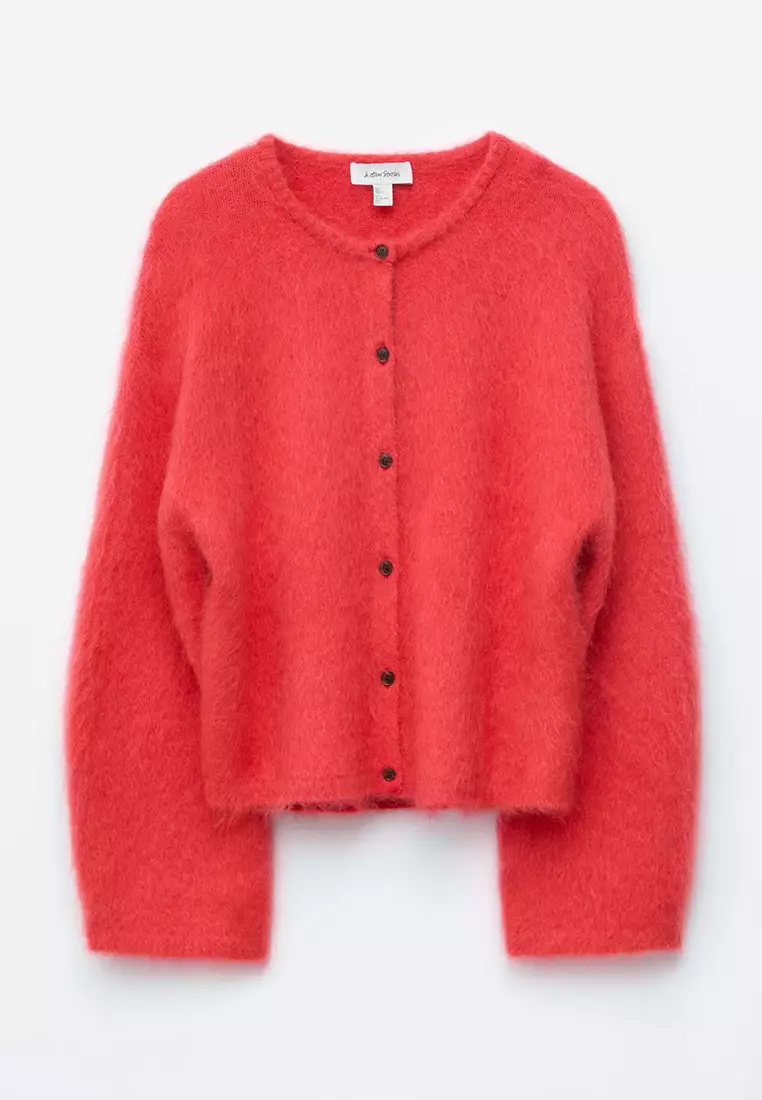 Brushed Mohair-Blend Cardigan