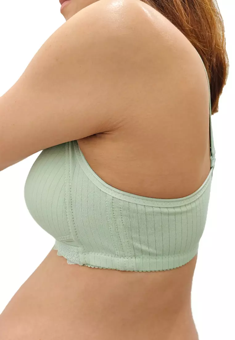 Light Green Front Snap Wireless Nursing Bra