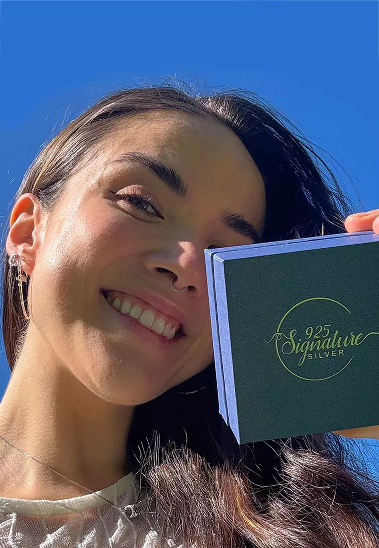 Solid 925 Sterling Silver Pure Crescent and Unicorn Stud Earrings