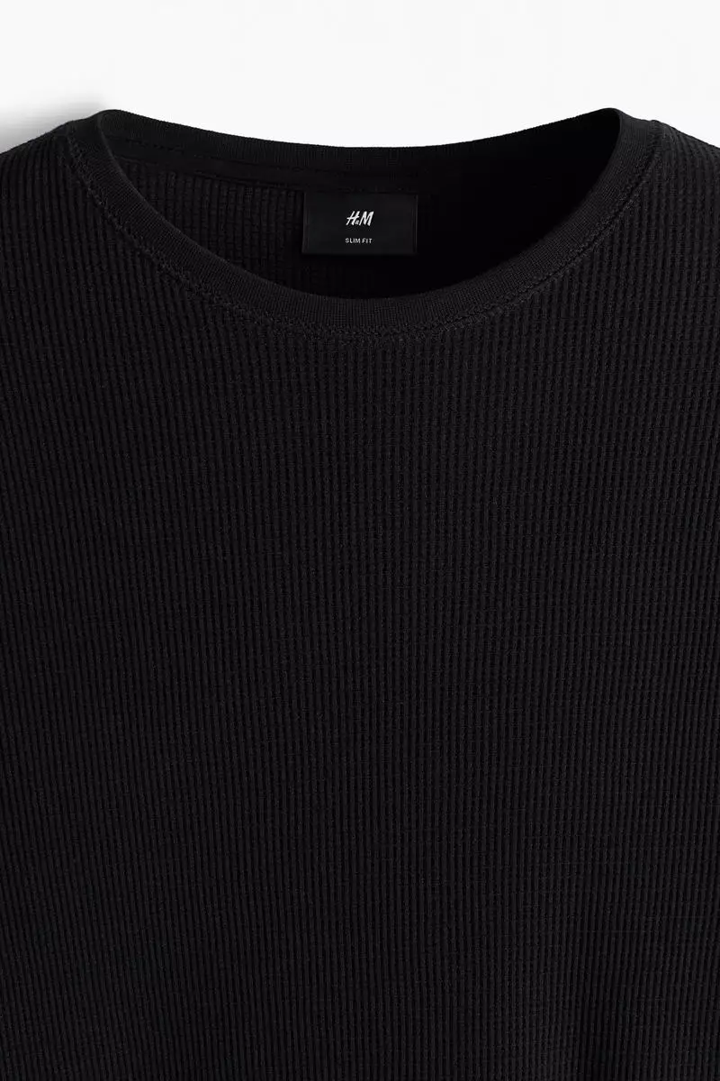 Slim Fit Waffled jersey top