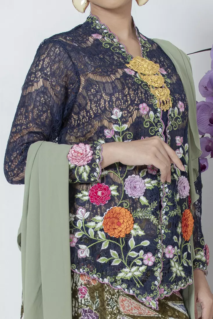 Kebaya Encim Nyonya Kebaya Blue Black Color