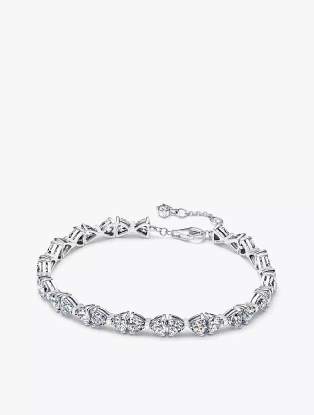 Bow Sterling Silver Bracelet with Clear Cubic Zirconia - 18