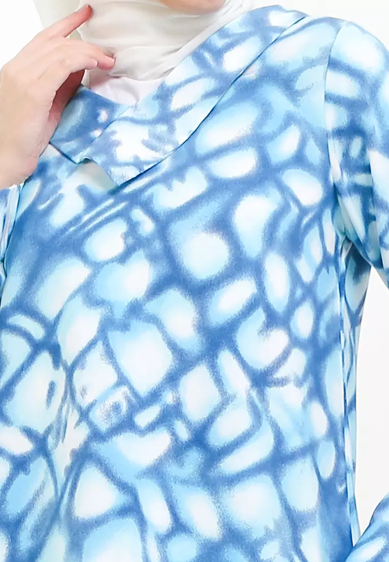 Delira Blouse In Blue Print