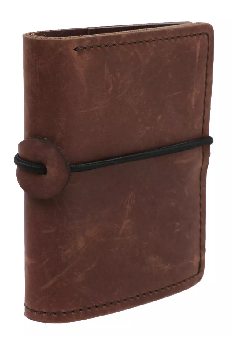 Zackly Card Holder Wallet Dompet Kartu Vintage Style Handmade Material Leather ORIGINAL - Brown