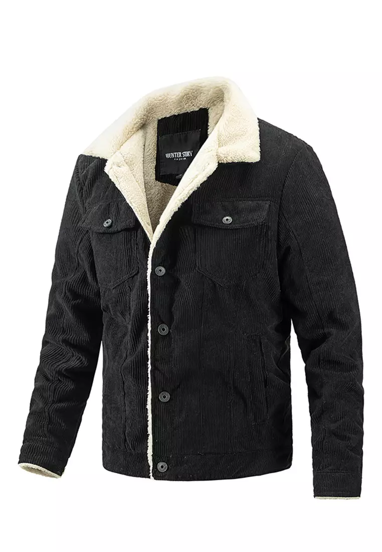 Mens corduroy jacket black hot sale