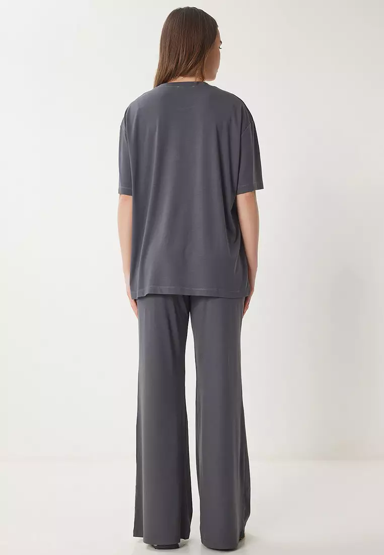 Oversize Knitted T-Shirt Trousers Set