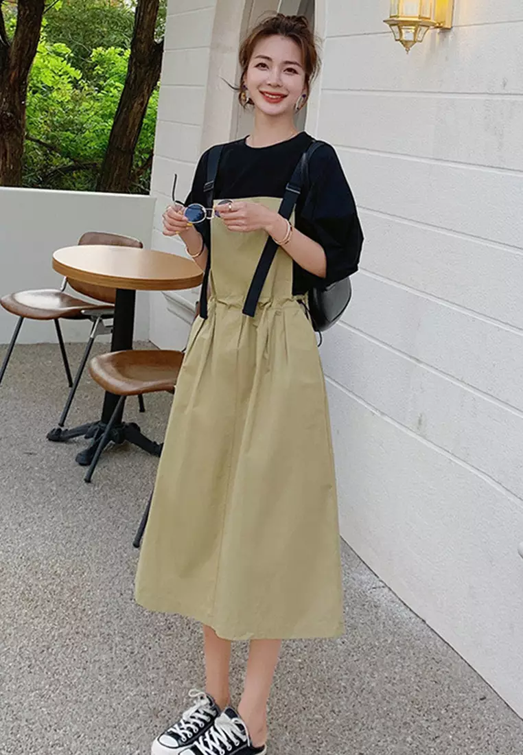 Causal style One Piece Dress with T shirt  Suit A22033110KI