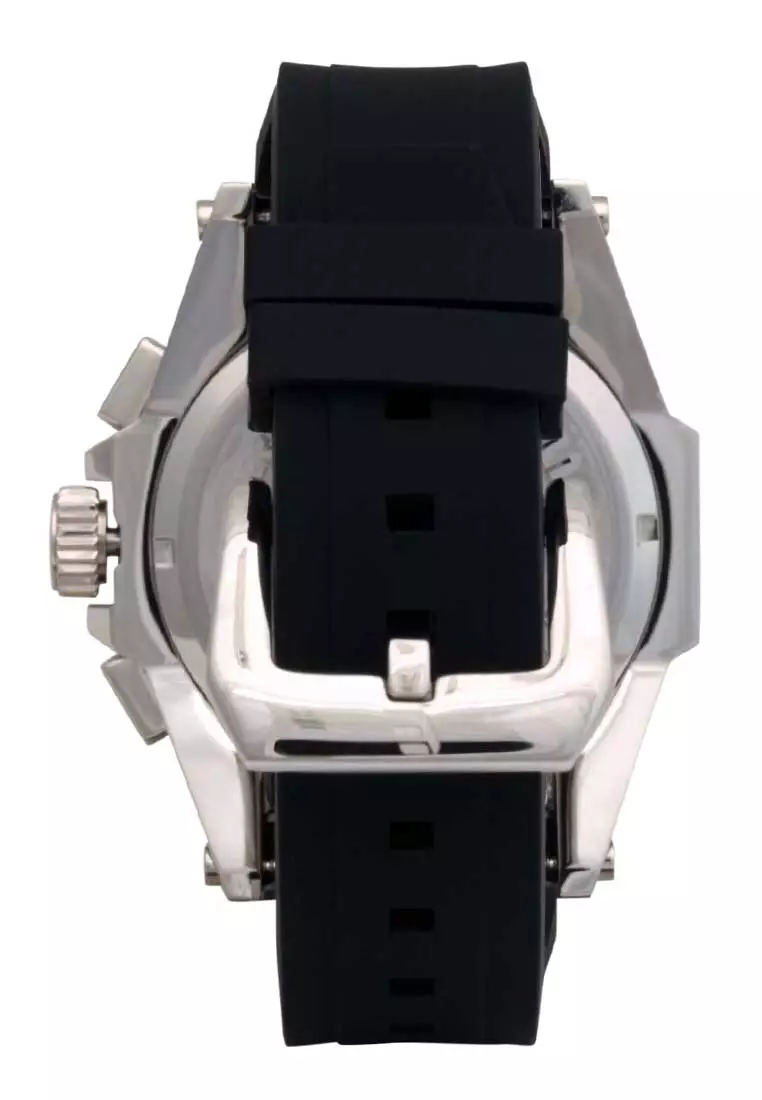 Elvano Jam Tangan Pria - Black Silver - Rubber - 9008MA10-2BK