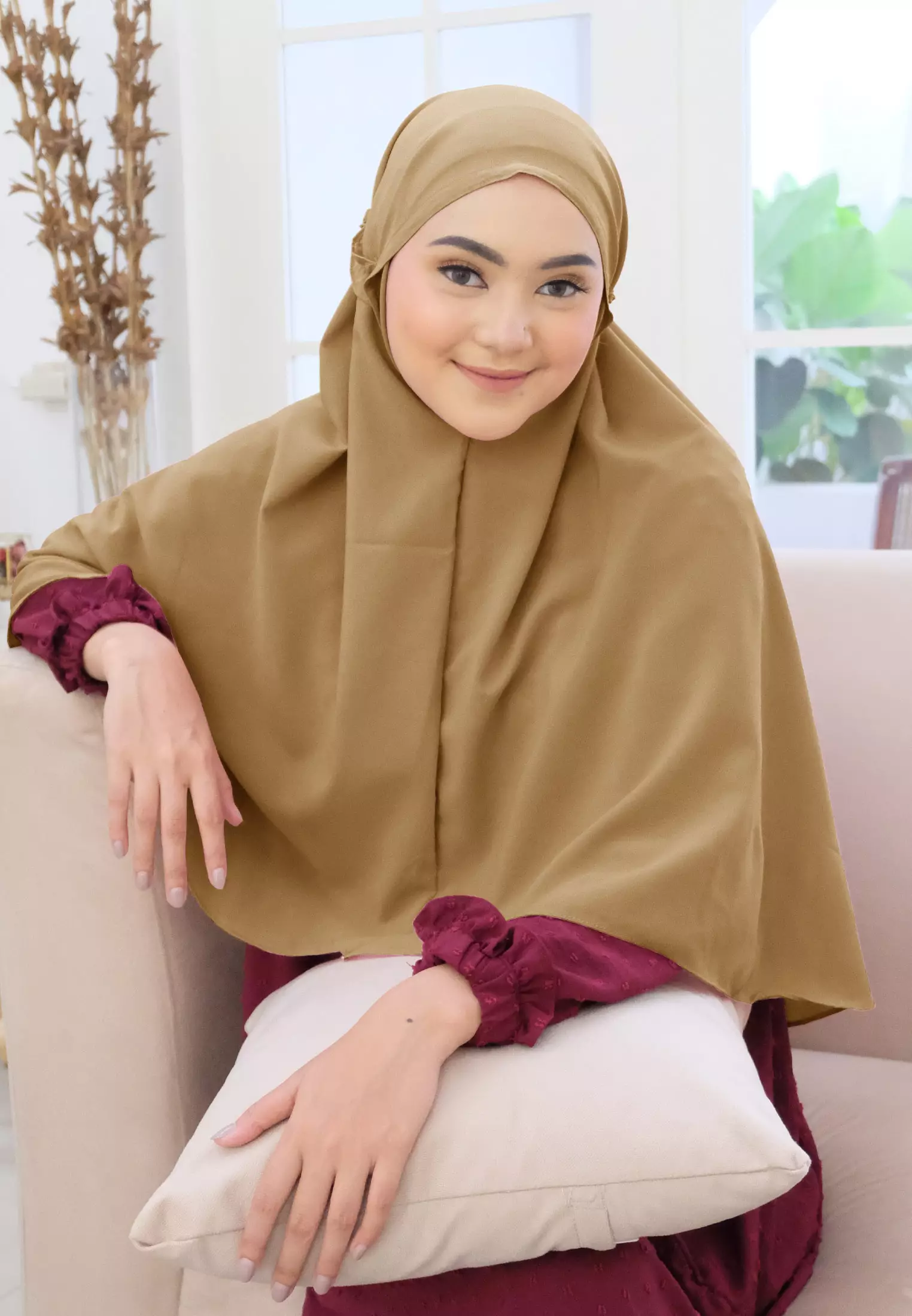 Cotton Bee - Zaylie Bergo Tali | Hijab Instan Tali Ruffle - Mustard
