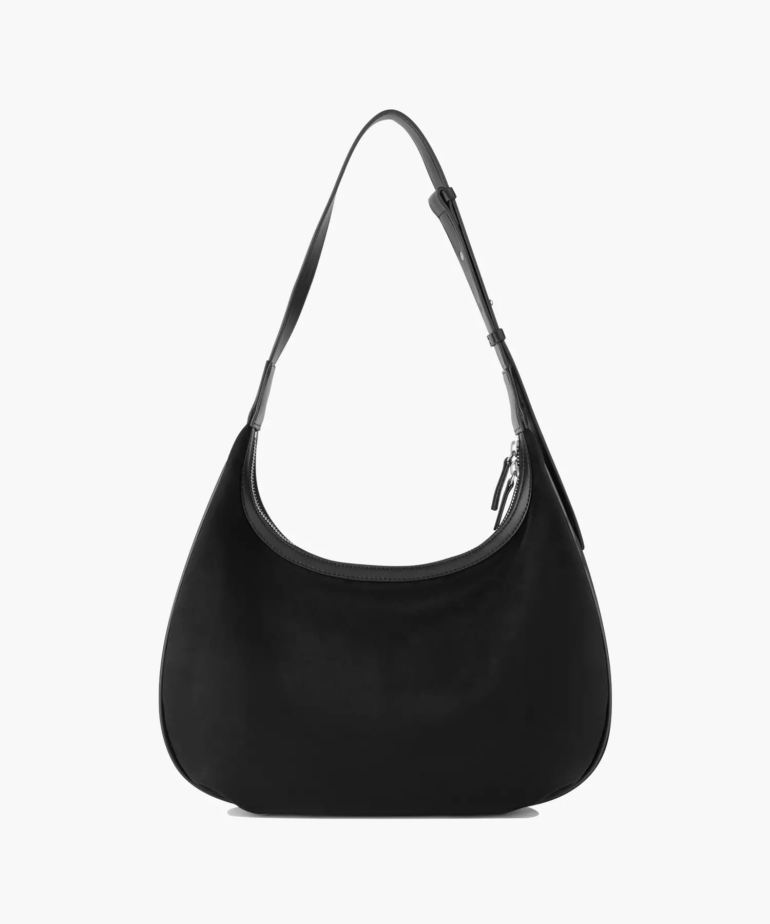 CLASSIC LOGO ROUND SUEDE SHOULDER BAG black