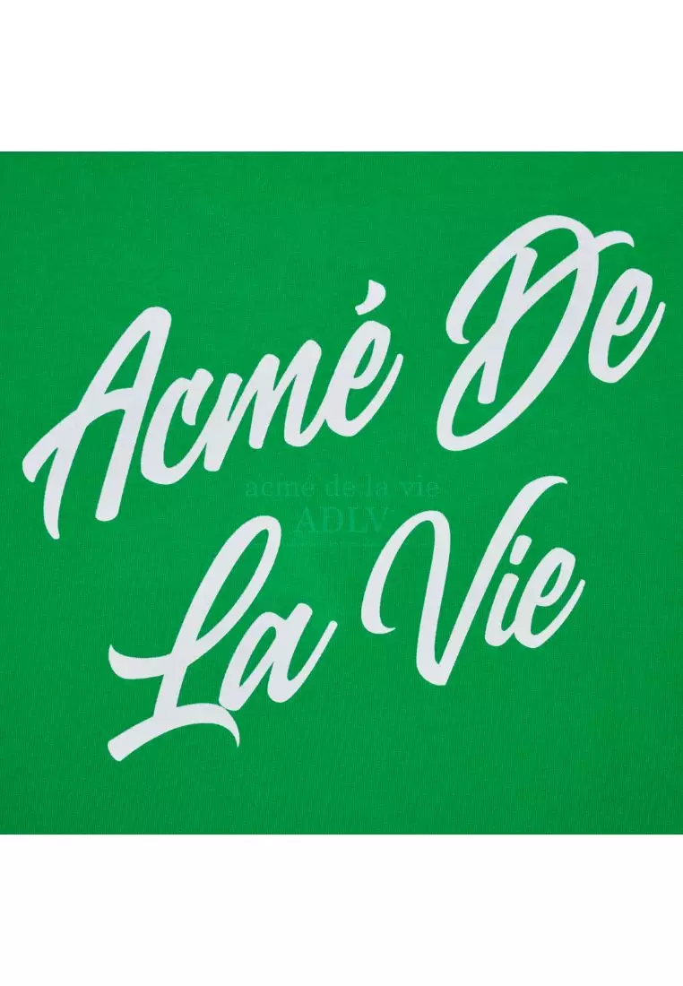 Script Logo Printing Short Sleeve T-Shirt Green