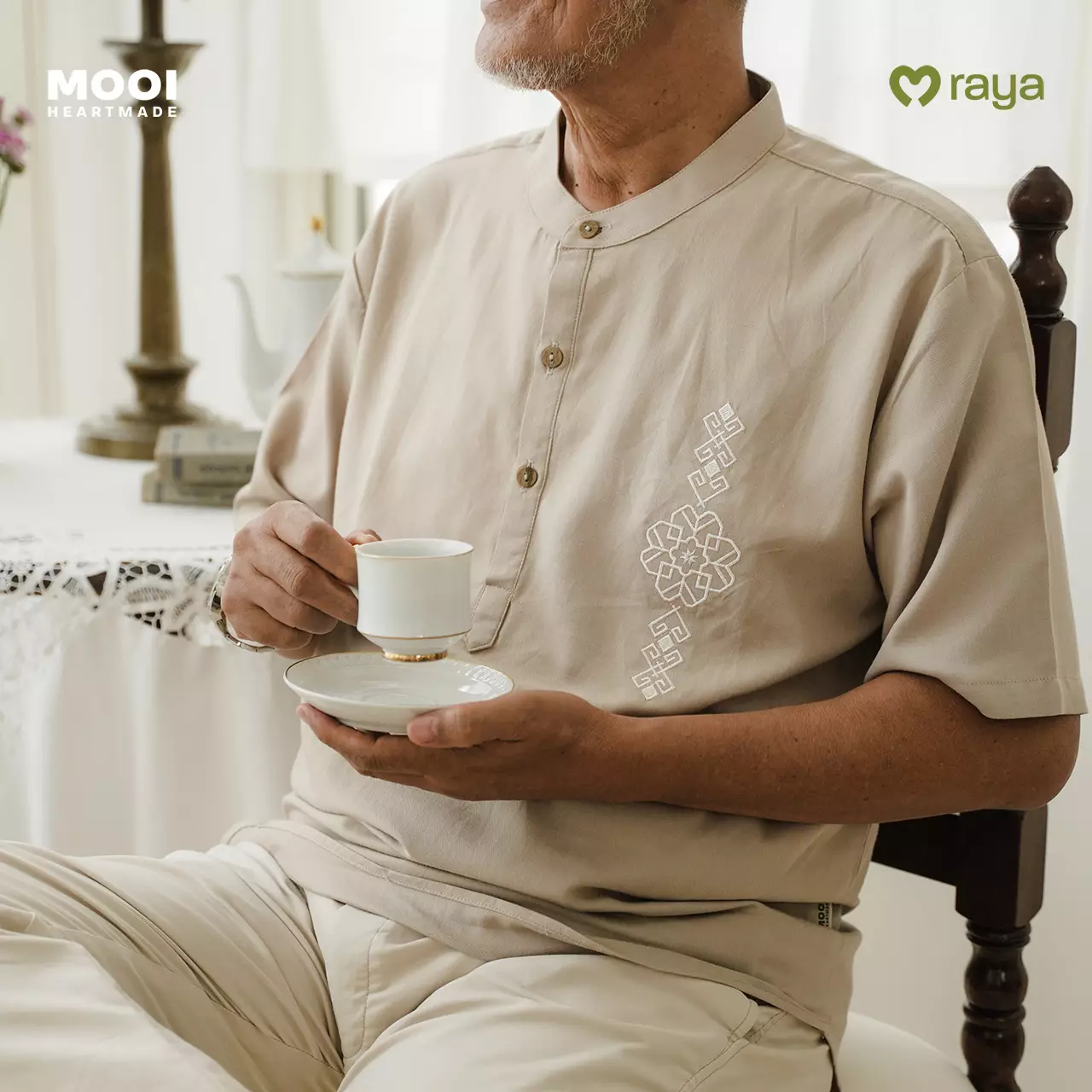 Mooi Atasan Pria Kemeja Pria Raya Collection Karim Koko Basic Series 2026 - Sky Blue