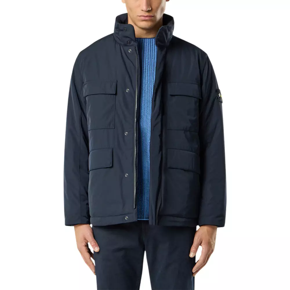 4100049 Micro Twill Padded Jacket Navy Blue