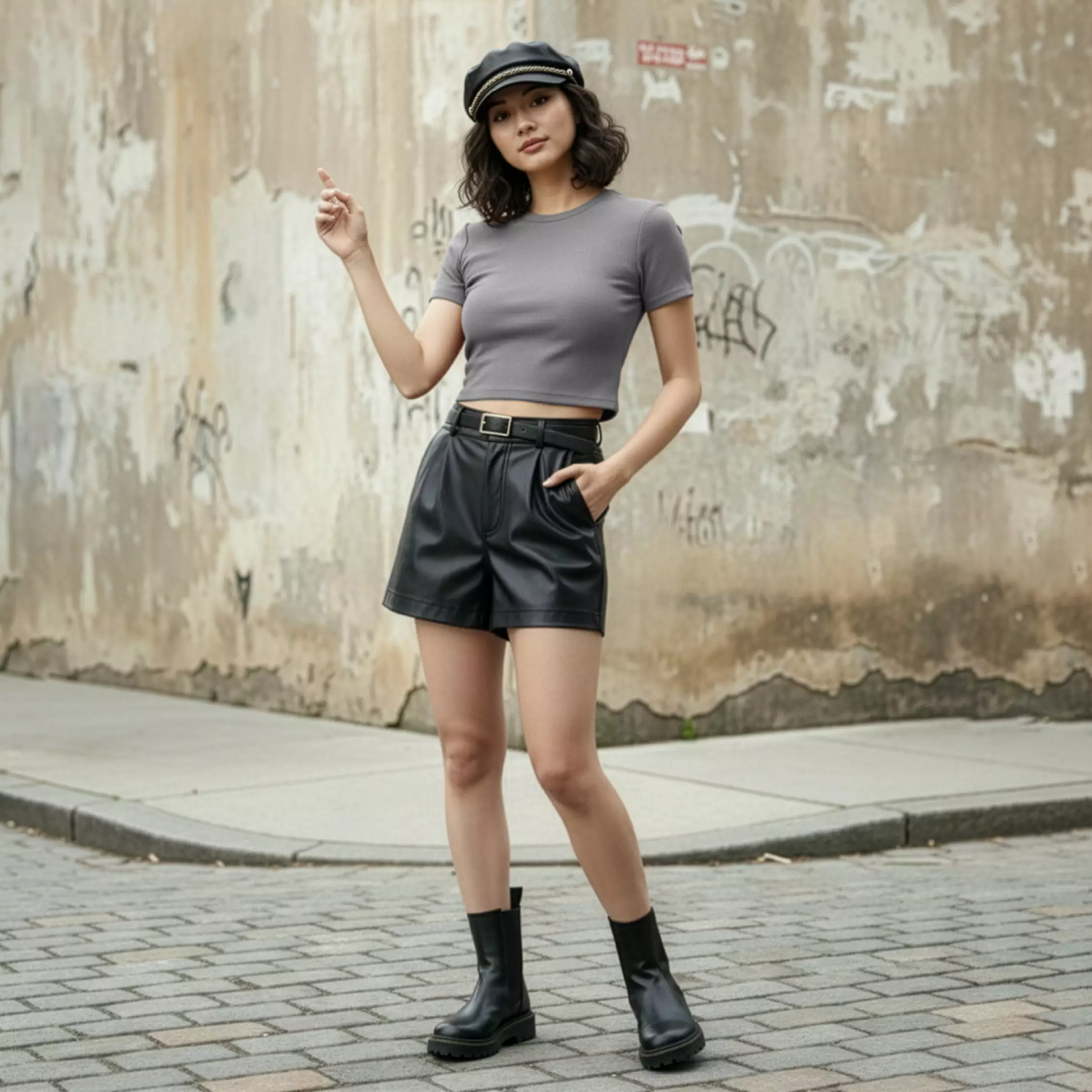 Kale LISA Dark Grey/ Atasan Crop Wanita / Kaos Wanita / Baju Cewek