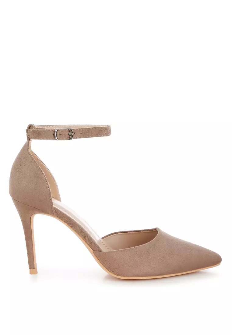 Discount on Rag & CO.  shoes - SKU: Microfiber Stiletto Sandals in Taupe