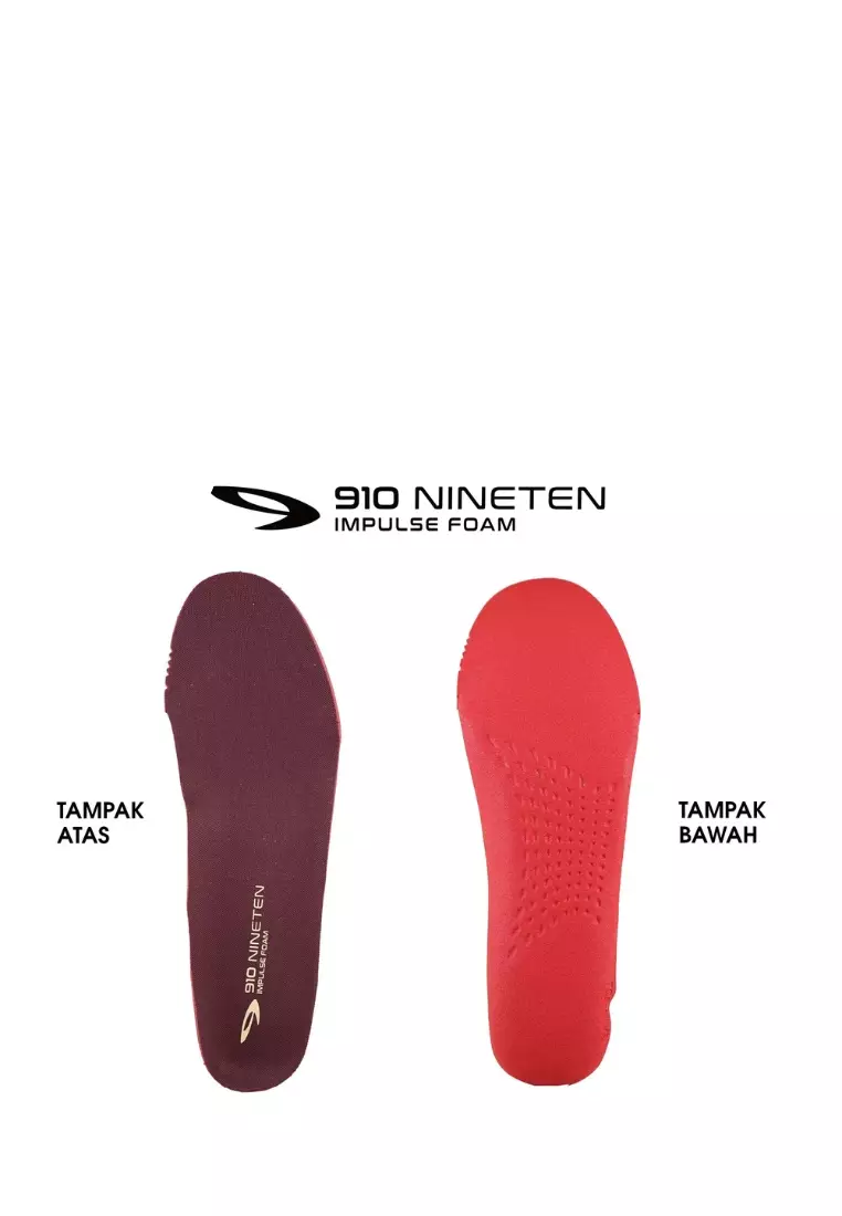 910 Nineten HANNA 2.0 Sepatu Lari - Merah - Burgundy/Coklat