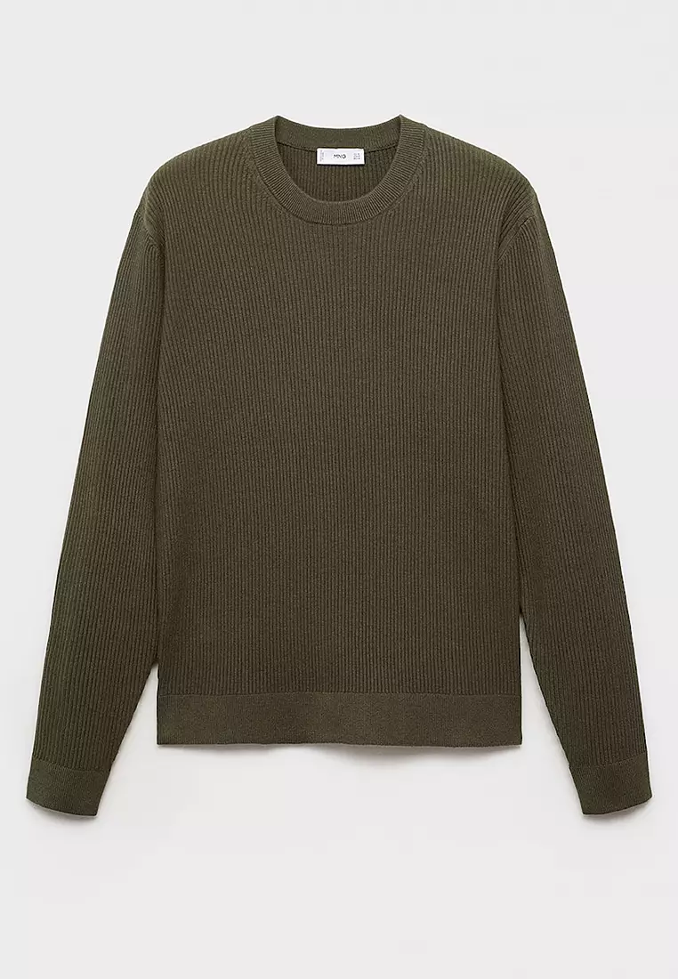 Fine Rib-Knit Cotton Sweater