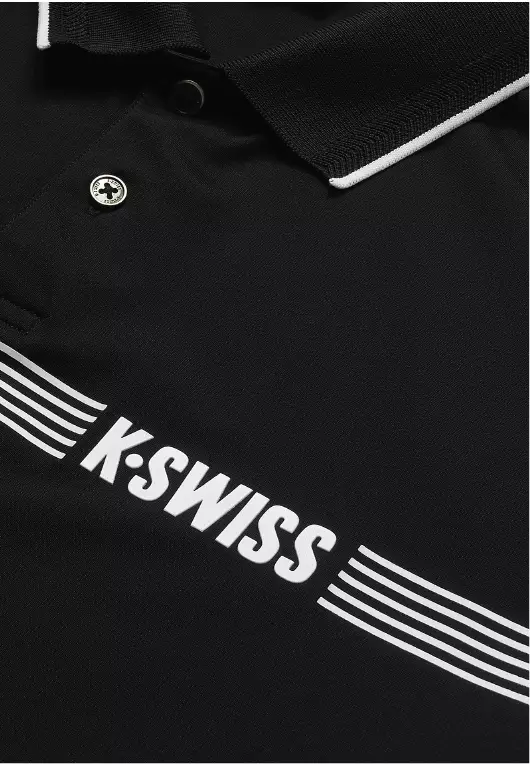 MEN'S STRIPED K-SWISS LOGO POLO SHIRT