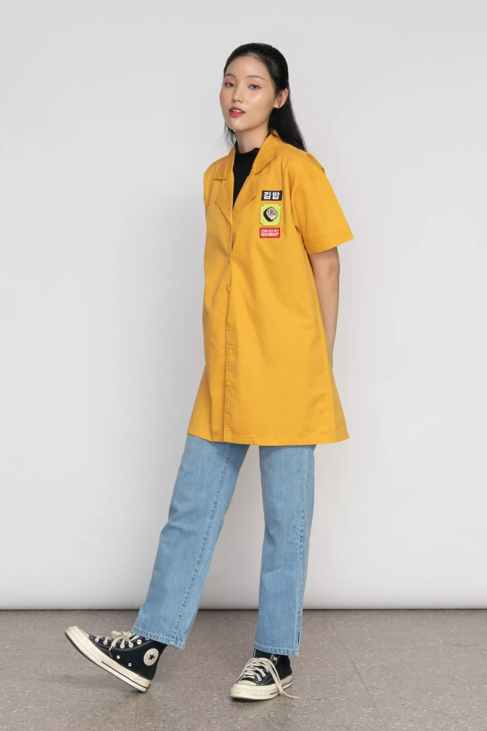 Kemeja Wanita Kimbab Jiyun Mustard