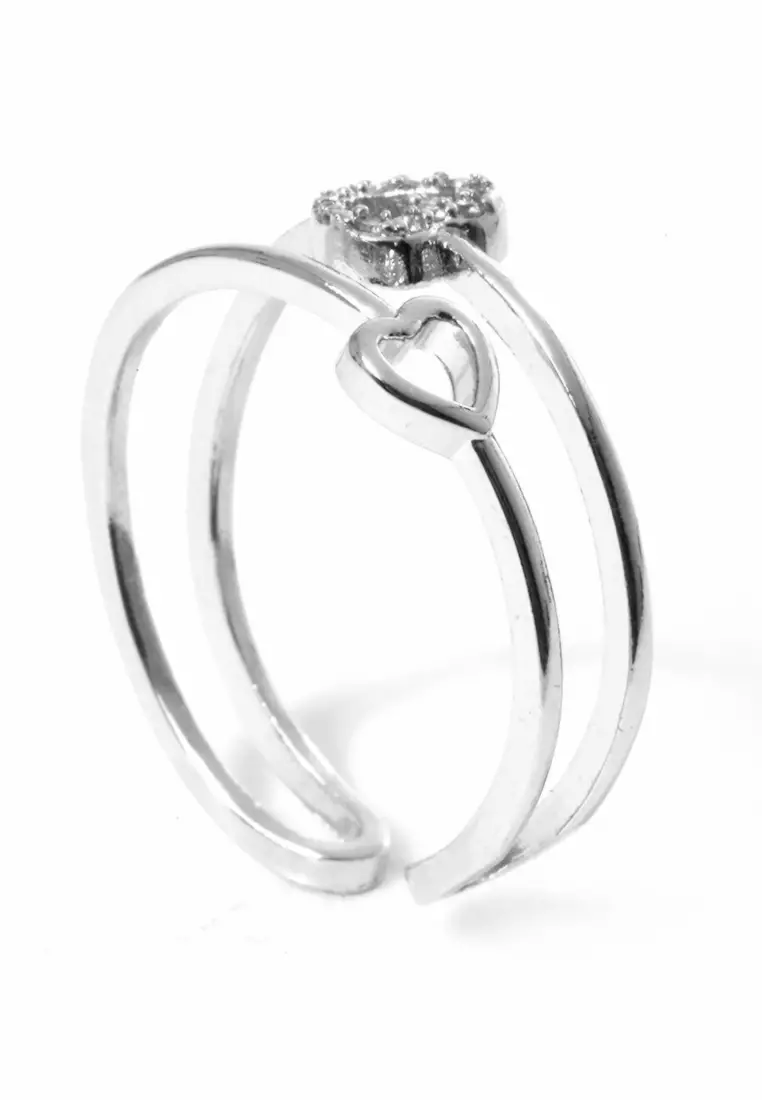 Cincin Diamond Casual Perhiasan Aksesoris Fashion Wanita Sliver - 7