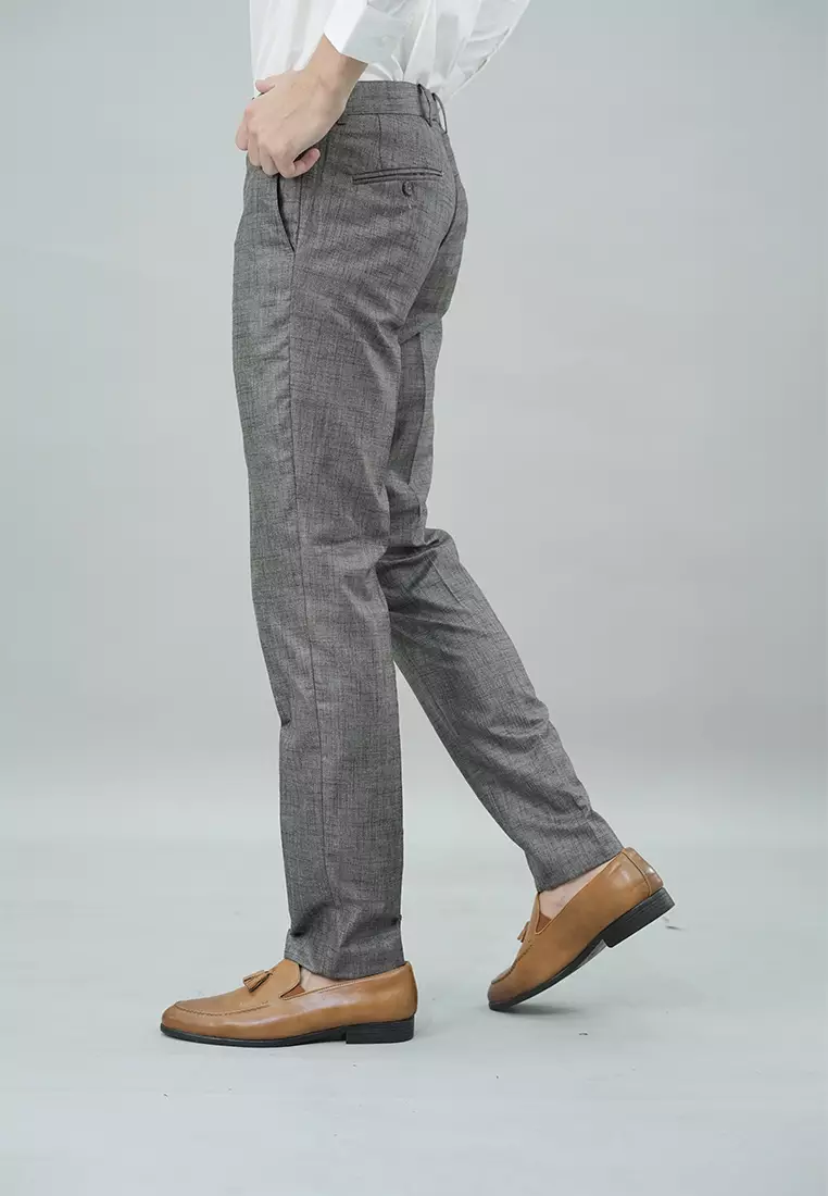 Johnwin - Celana Formal - Celana Pria - Abu - Polyester - Slim Fit - F.1035.010.230.C
