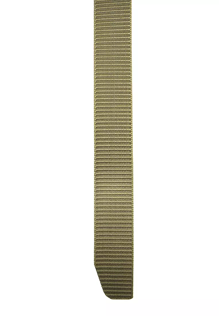 Ilo Aksesoris Fashion Pria Casual Belt Desain Simple Model Jepit Ikat Pinggang Material Canvas ORIGINAL - Green
