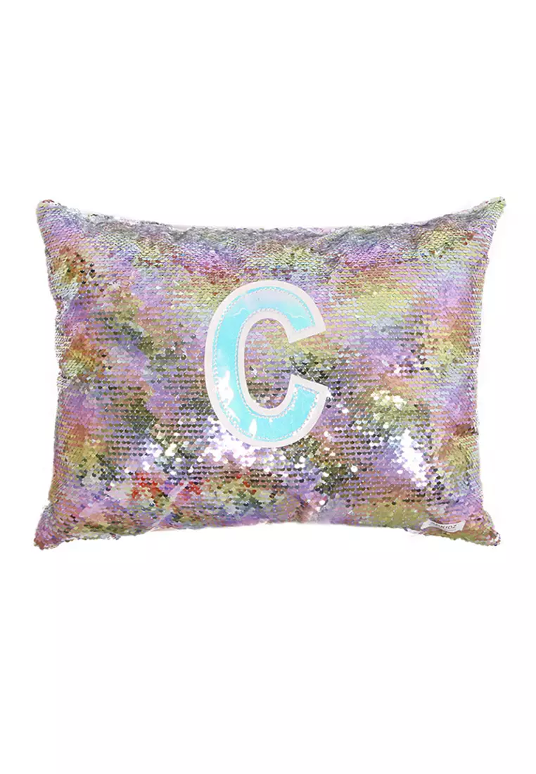 Flip sequin initial pillow sales