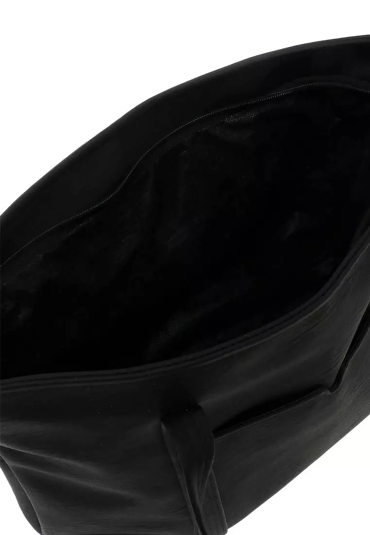 Aznii Tas Wanita Polos Design Simple Tote Bags Woman Casual - Black