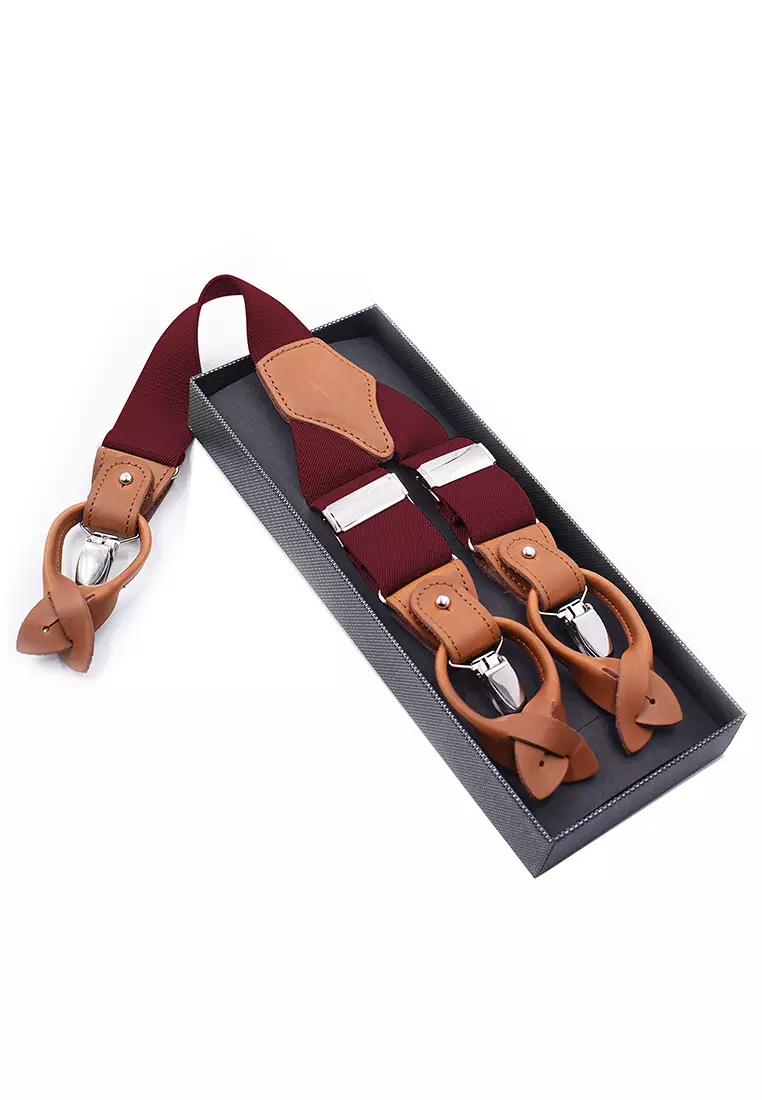 Men's Adjustable Elastic 6 Clips Suspenders