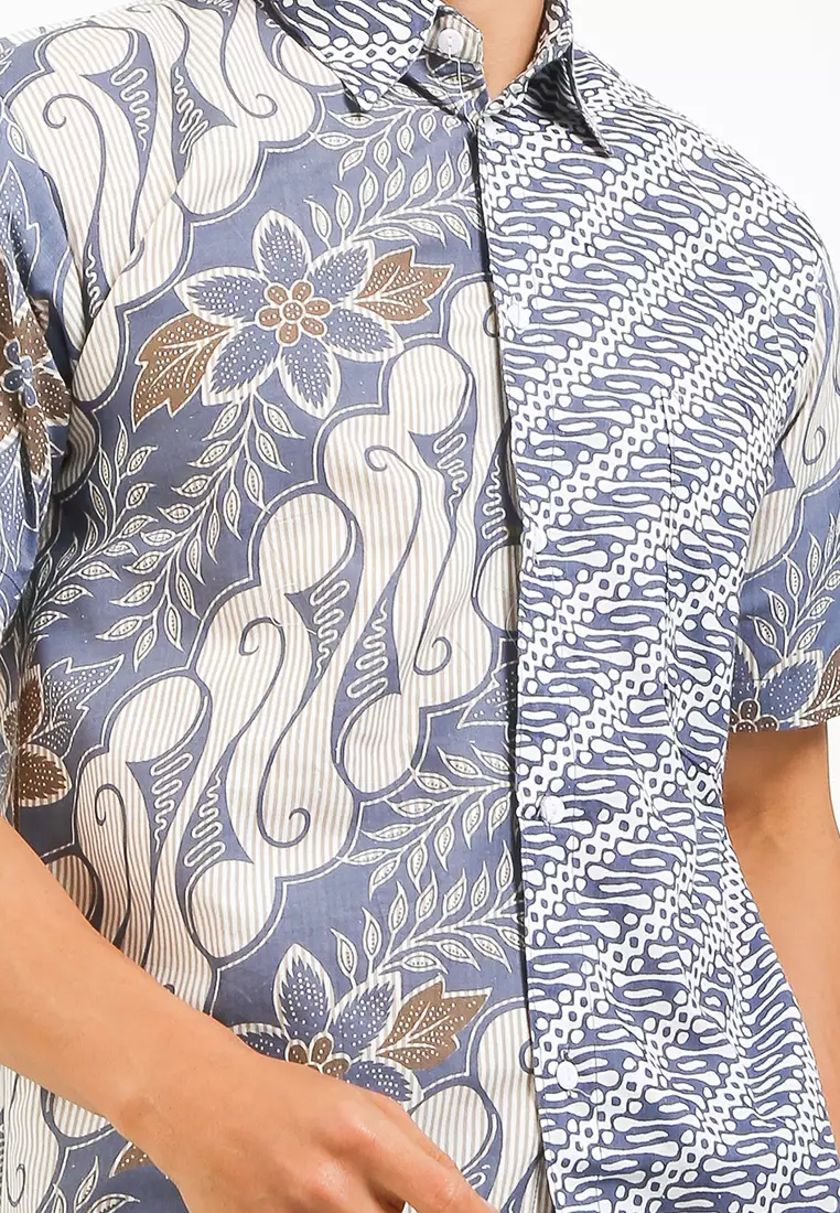 Seno Kemeja Batik Pria Premium Casual Modern Lengan Pendek