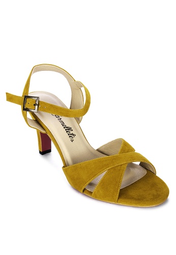 CARMELLETES yellow Suede Heeled Sandals 80292SHE23AB38GS_1
