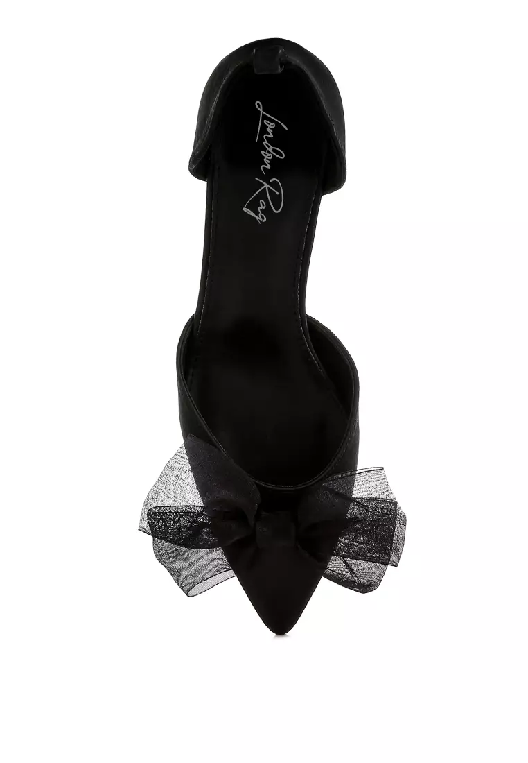 Sandal Satin Detail Pita Warna Hitam