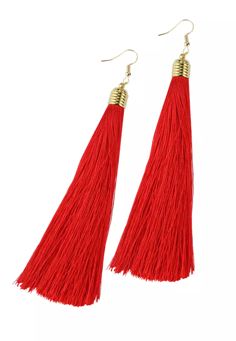 Red tassel clearance earrings forever 21