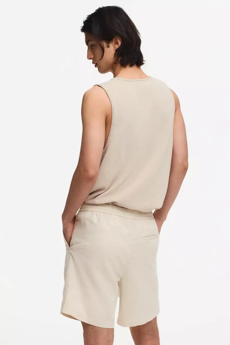 Regular Fit Linen-blend shorts