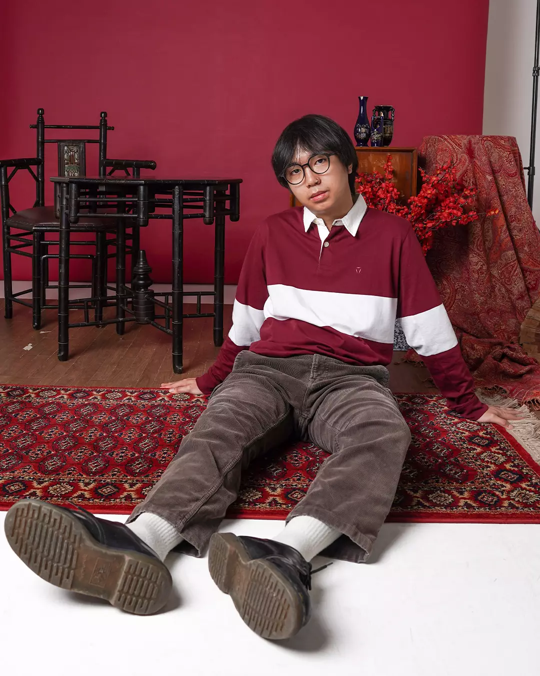 Matsuda Kaos Rugby Polo Shirt Pria Lengan Panjang Nago