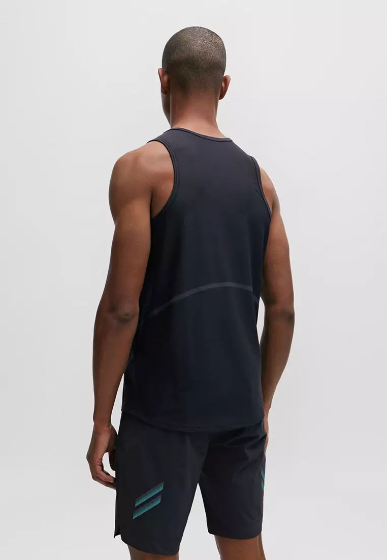 BOSS - Active Tanktop Aus Mesh-Jersey Mit Dekorativ Produktbild-Vorschau 3