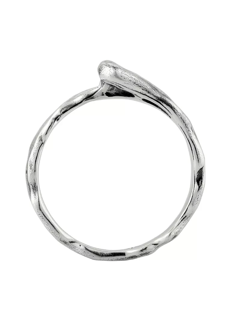 Men's Silver Molten Sculptural Ring – Oxidised
