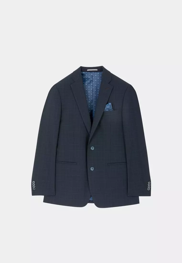Midnight Blue Check Tailored Suit