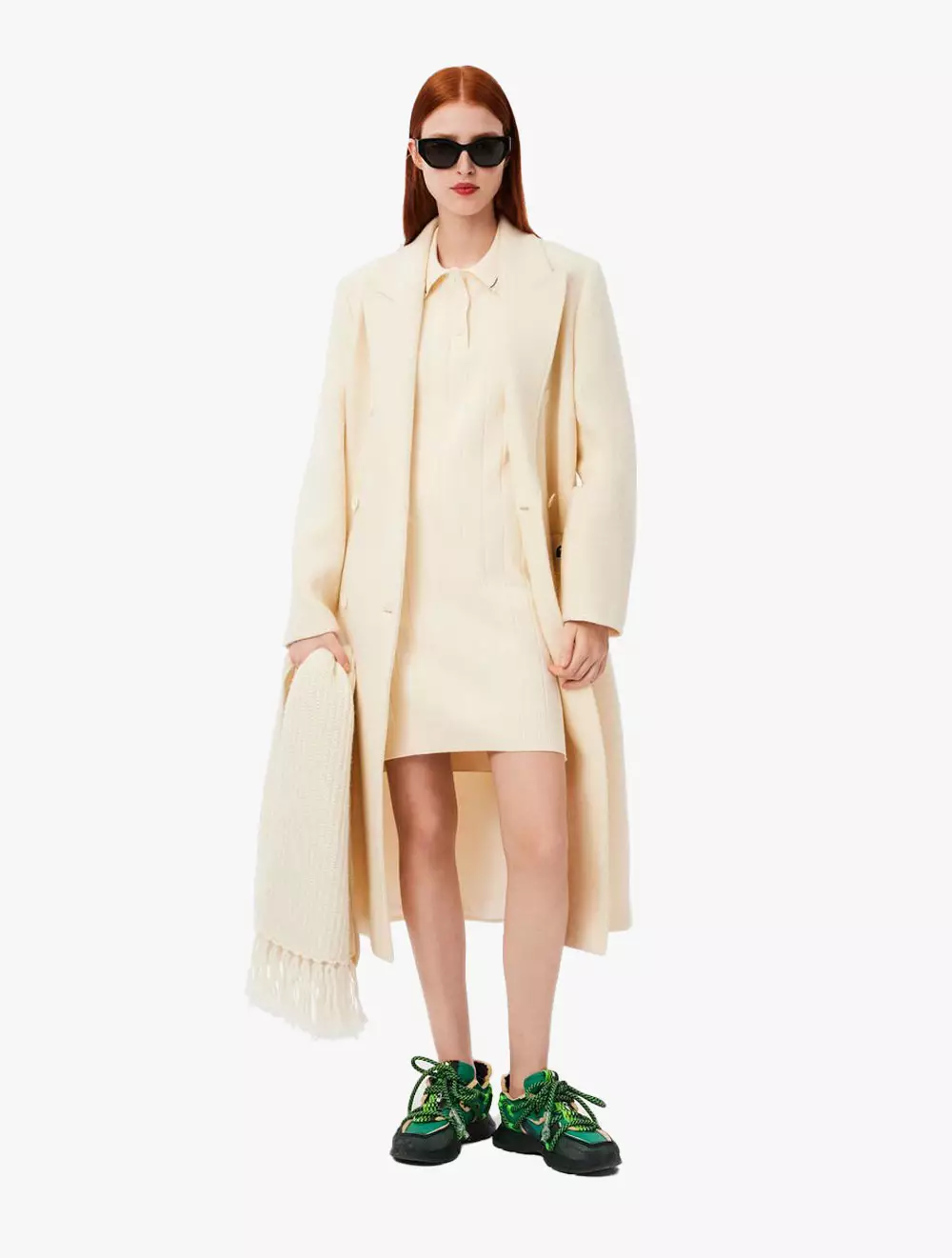 French Made Cotton Polo Dress - WHITE