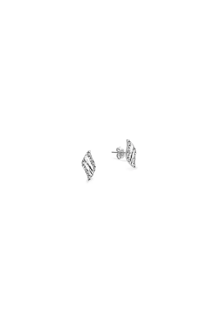 925 Sterling Silver Earrings SS140 Plated White Gold